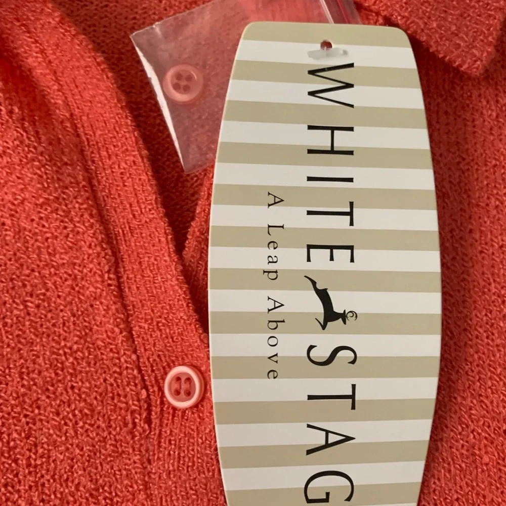 NEW white stag orange sweater